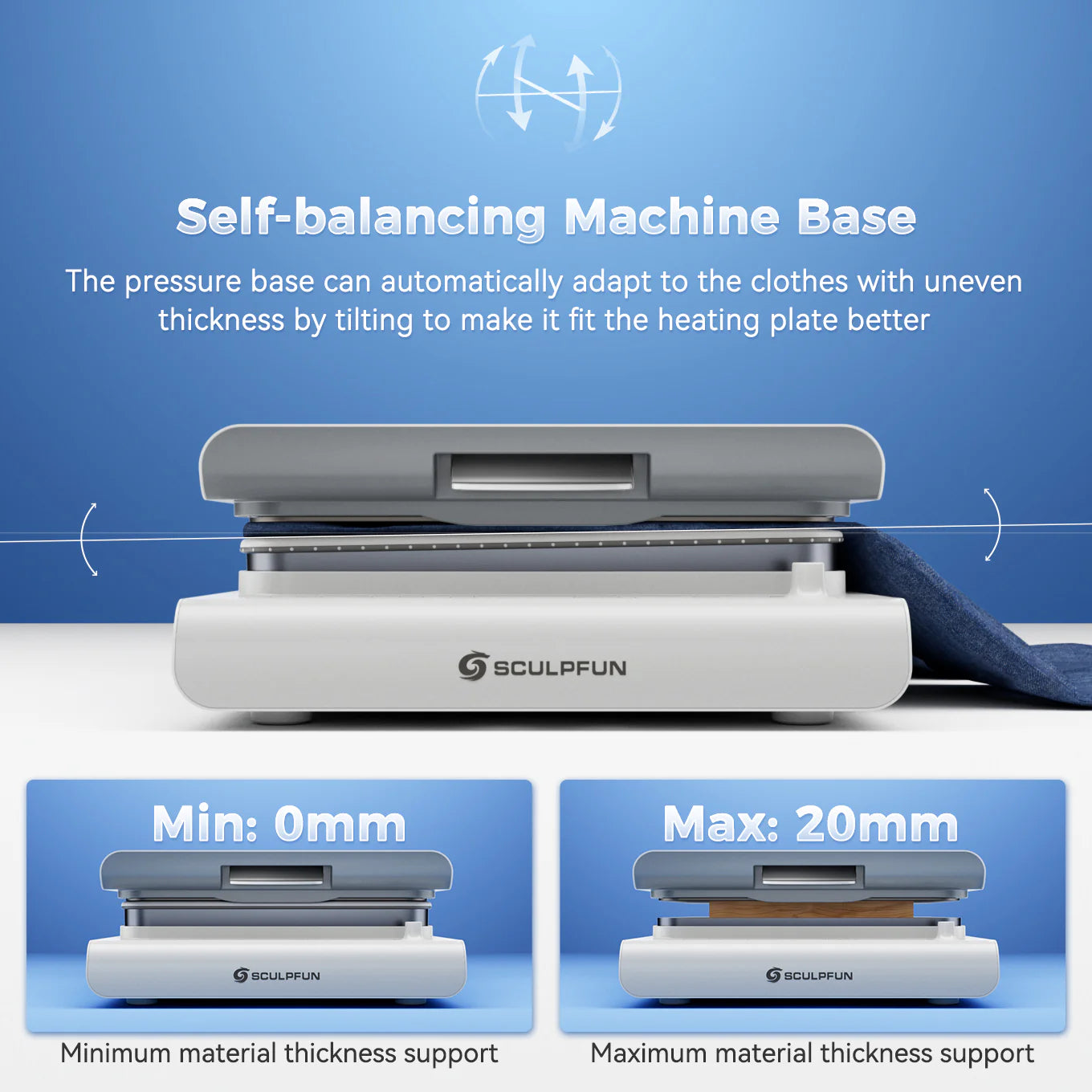 SCULPFUN H1 Automatic Logo Printer 15X15 Heat Press