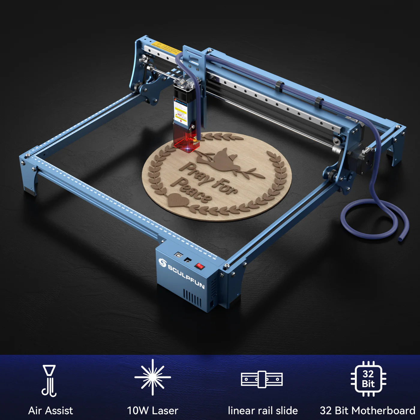 SCULPFUN S10 10W Diode DIY Laser Engraving Machine