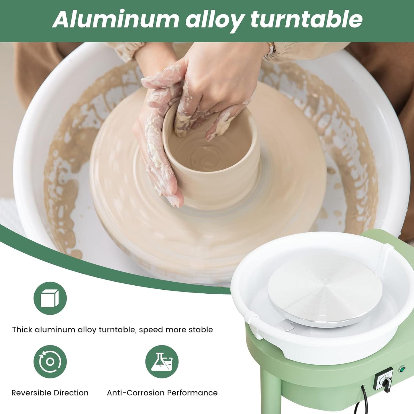 25cm Electric Pottery Wheel 350W