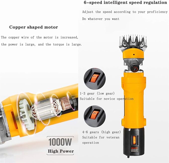 850W Sheep Shears with 13 Teeth, 6 Speeds and 2800rpm/minute includes 100ml oil