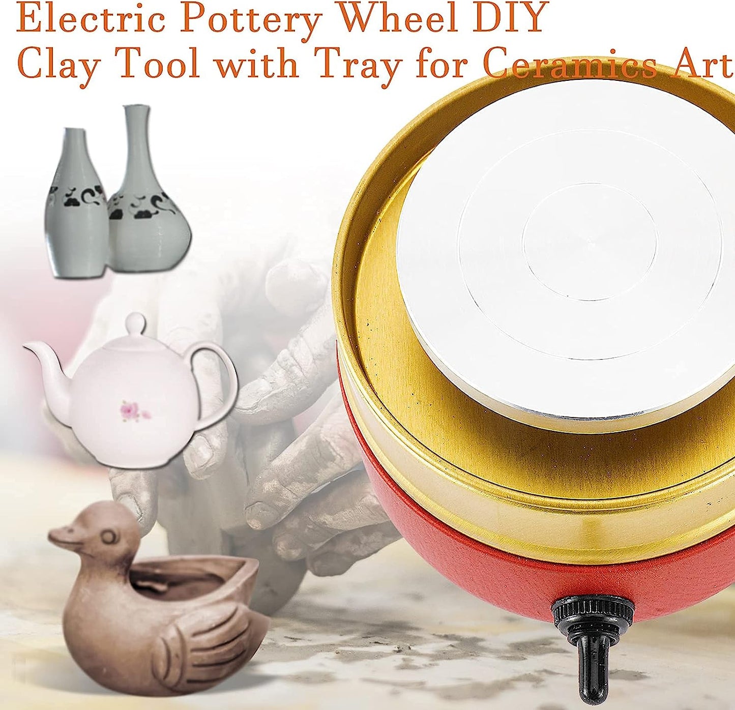 Mini Pottery Wheel with Adjustable Speed and forward & backward rotation