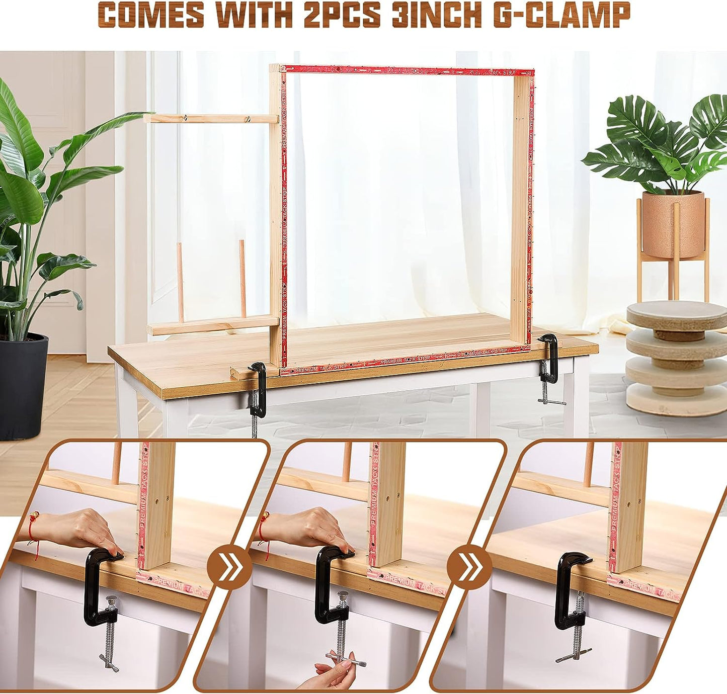 Tufting Frames Easy to Assemble Suitable for Tufting, Punch Needle, Tapestry & Embroidery