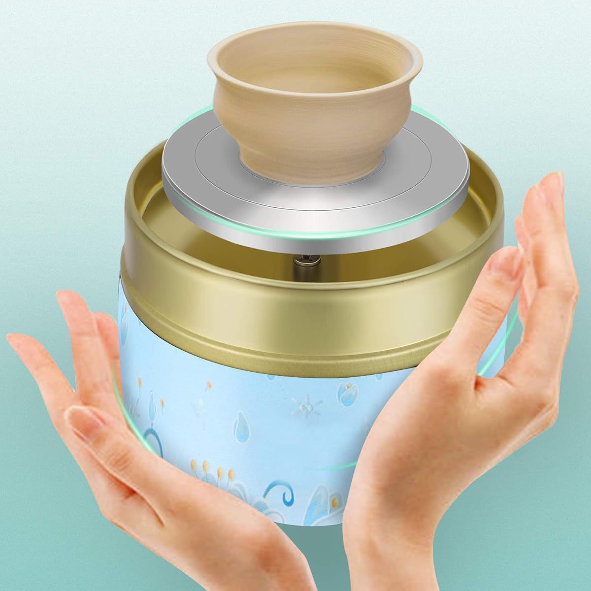Mini Pottery Wheel with Adjustable Speed and forward & backward rotation