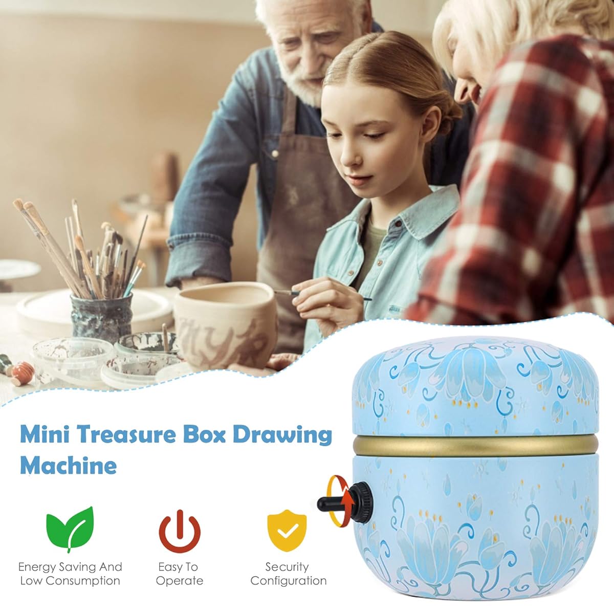 Mini Pottery Wheel with Adjustable Speed and forward & backward rotation