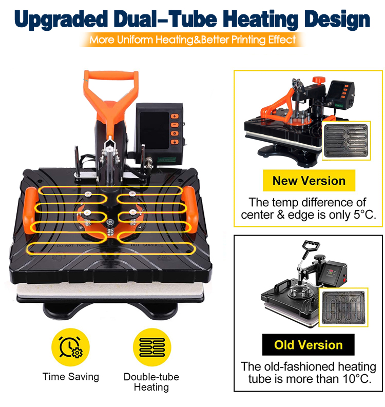 FreeSub Sublimation Heat Press Multifunctional Machine Swivel Arm & LCD display P8100