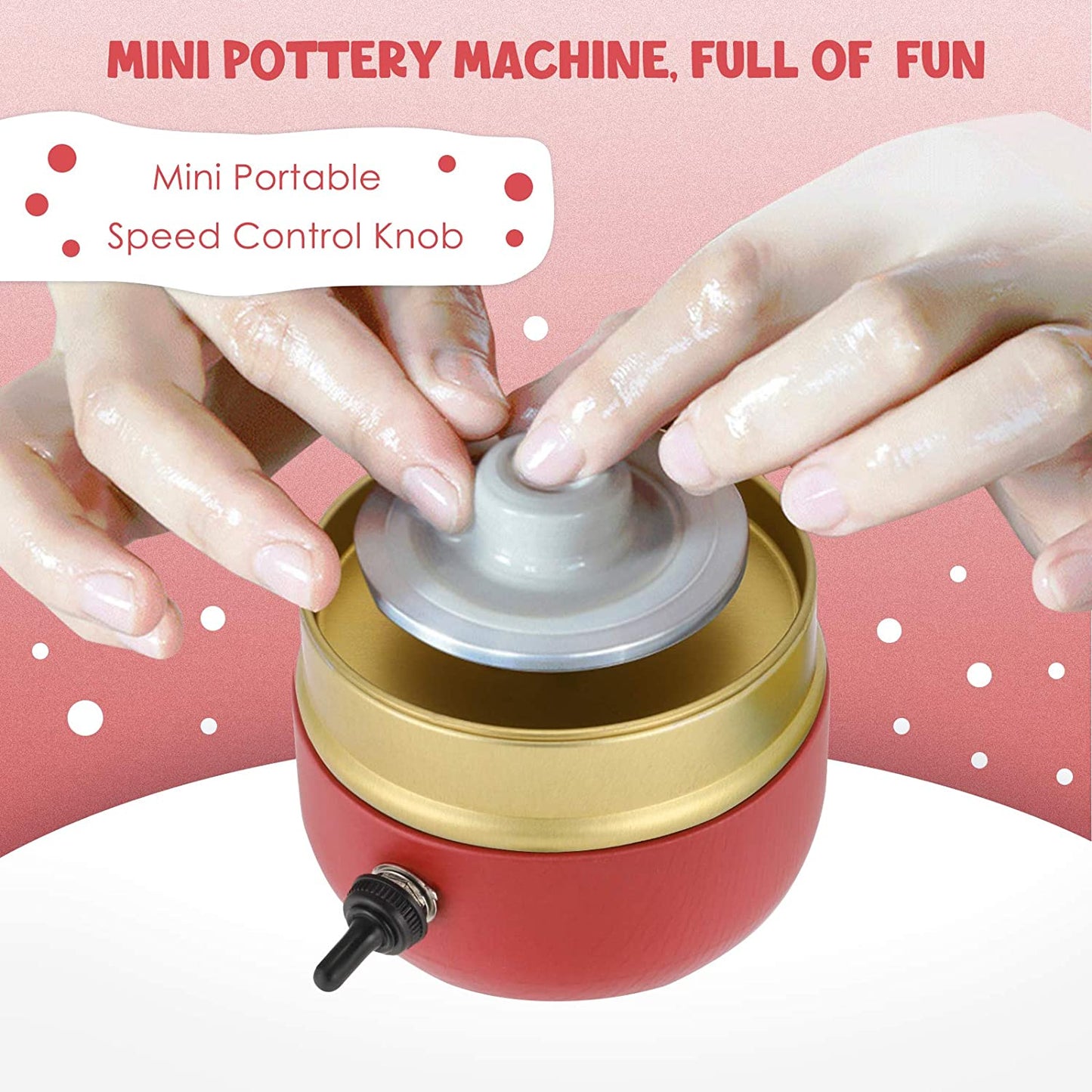 Mini Pottery Wheel with Adjustable Speed and forward & backward rotation