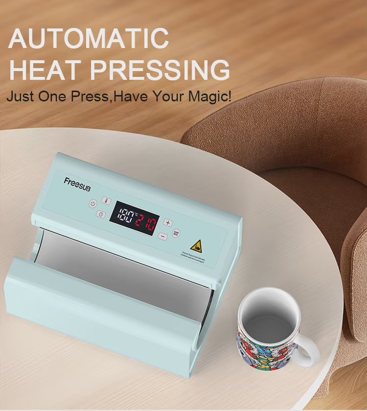 Freesub F300S Automatic Pneumatic Bottle & Mug Sublimation Heat Press Machine