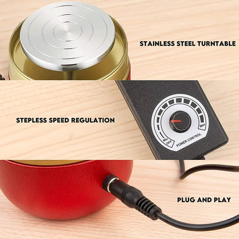 Mini Pottery Wheel with Adjustable Speed and forward & backward rotation