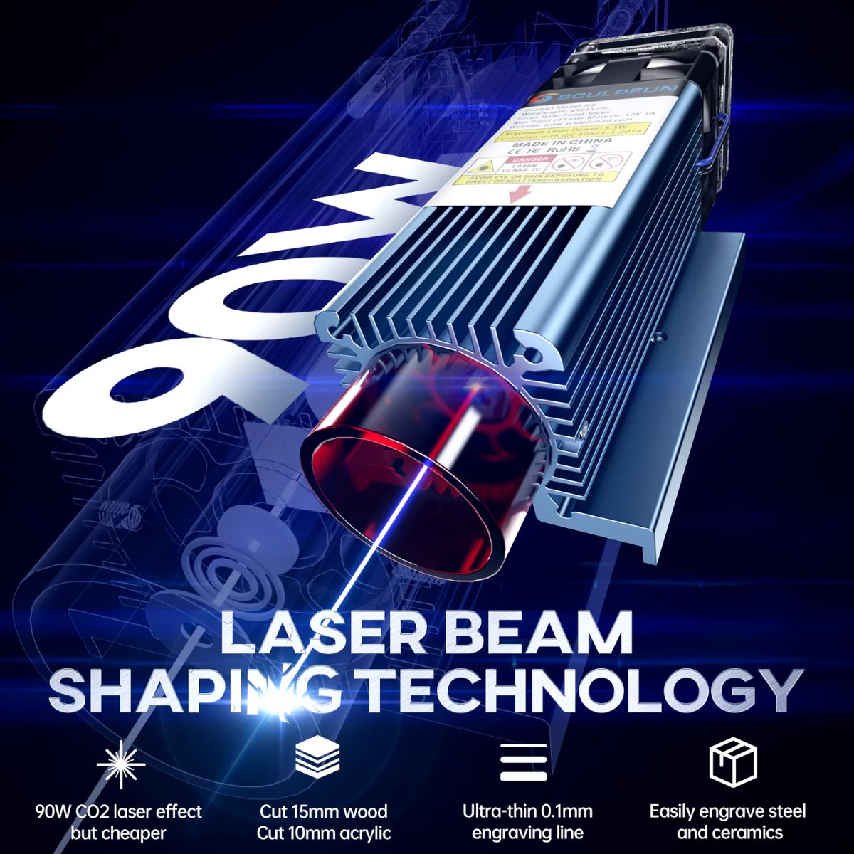 SCULPFUN S9 5.5W Professional Diode desktop laser engraving machine for wood High quality mini DIY laser engraver