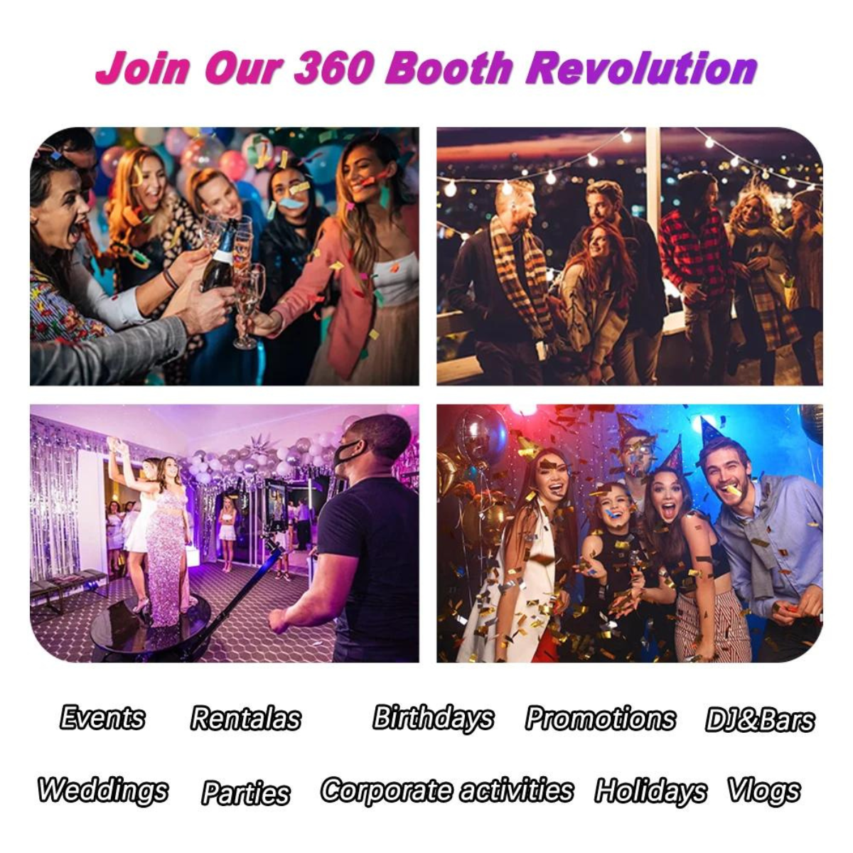 Phone or Tablet Bluetooth Slow Motion Rotating 360 Photo Booth 68cm, 80cm & 100cm with Flight Case & Props
