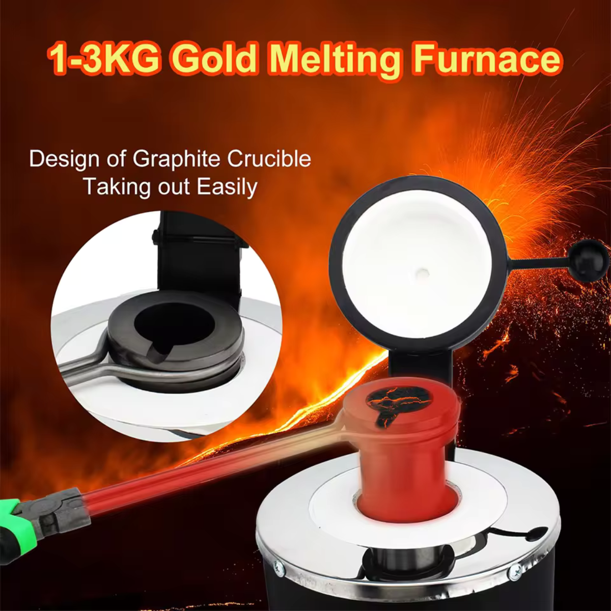 3kg Electric Melting Furnace to melt Gold Silver and Copper