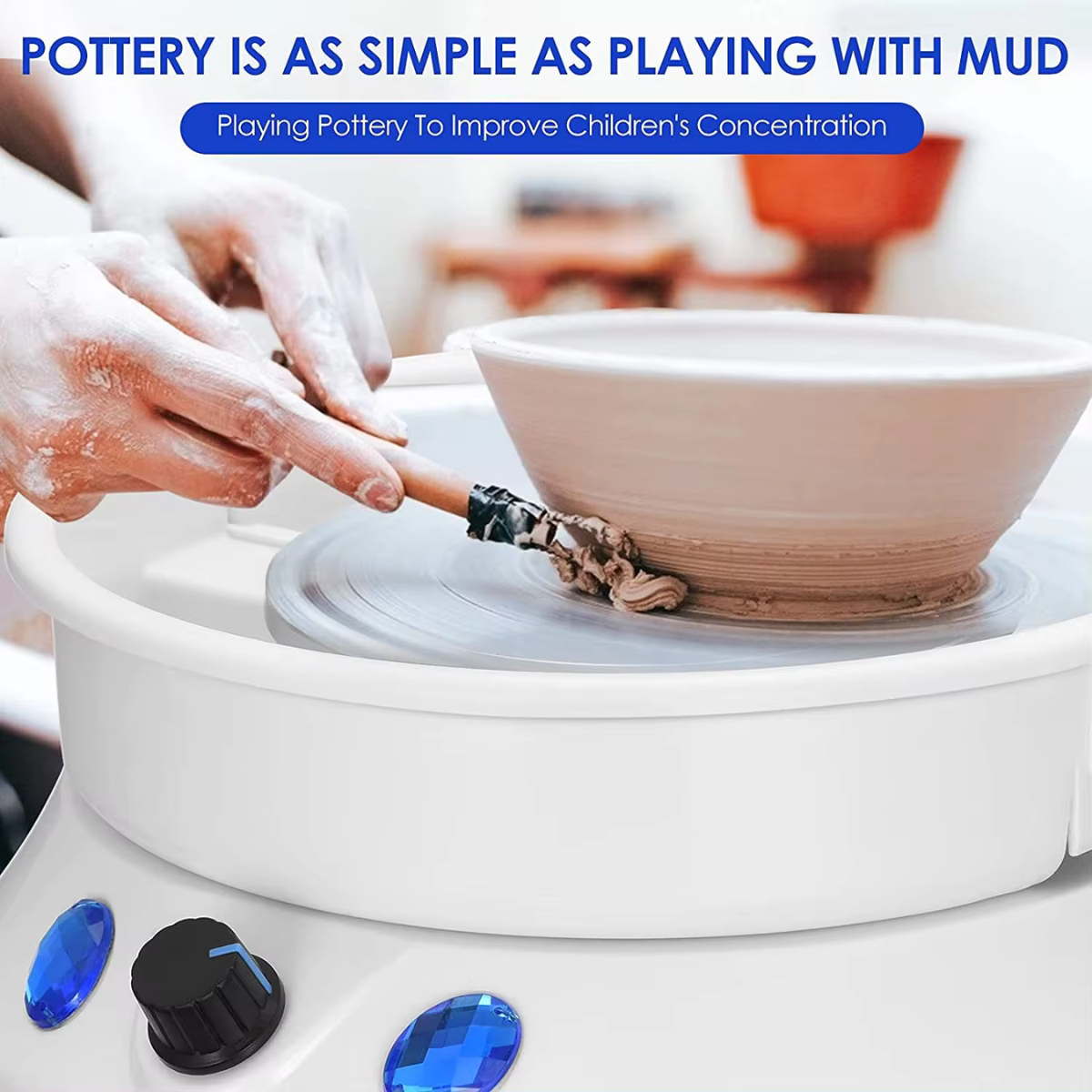 Electric Pottery Wheel Ceramic Work Clay Art Craft Machine 110V 15cm Turntable