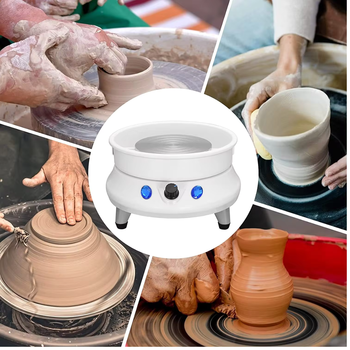 Electric Pottery Wheel Ceramic Work Clay Art Craft Machine 110V 15cm Turntable