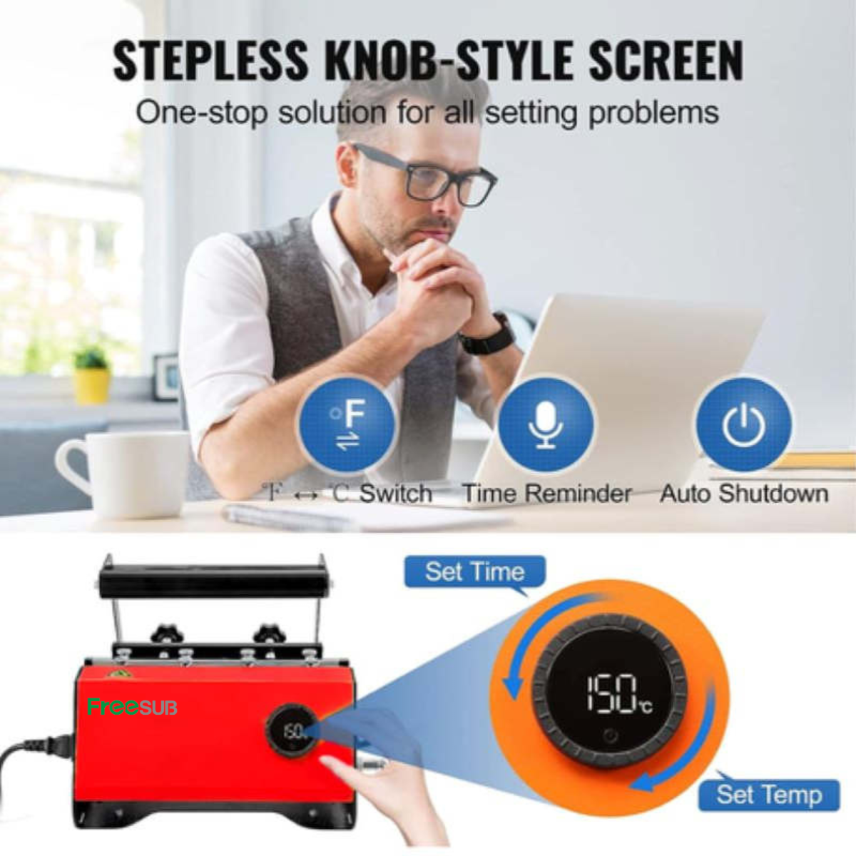 Freesub Heat Transfer Mug & Tumbler Heat Press Machine F270 Red