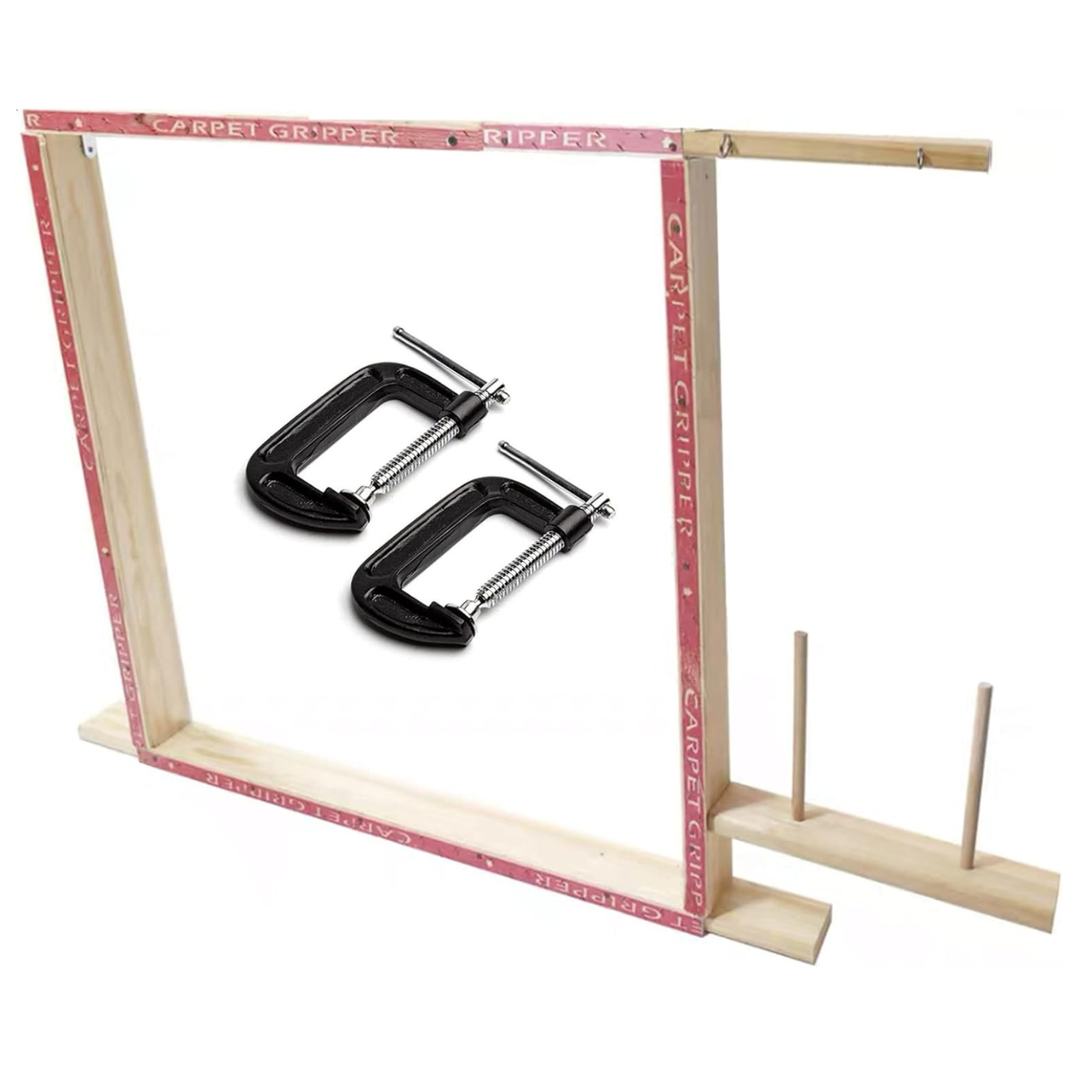 Tufting Kit includes KRT-2in1, Trimmer with Guide, 100cmx100cm Frame, 1m2 Primary Fabric, 1m2 Backing Fabric & 1 L Glue