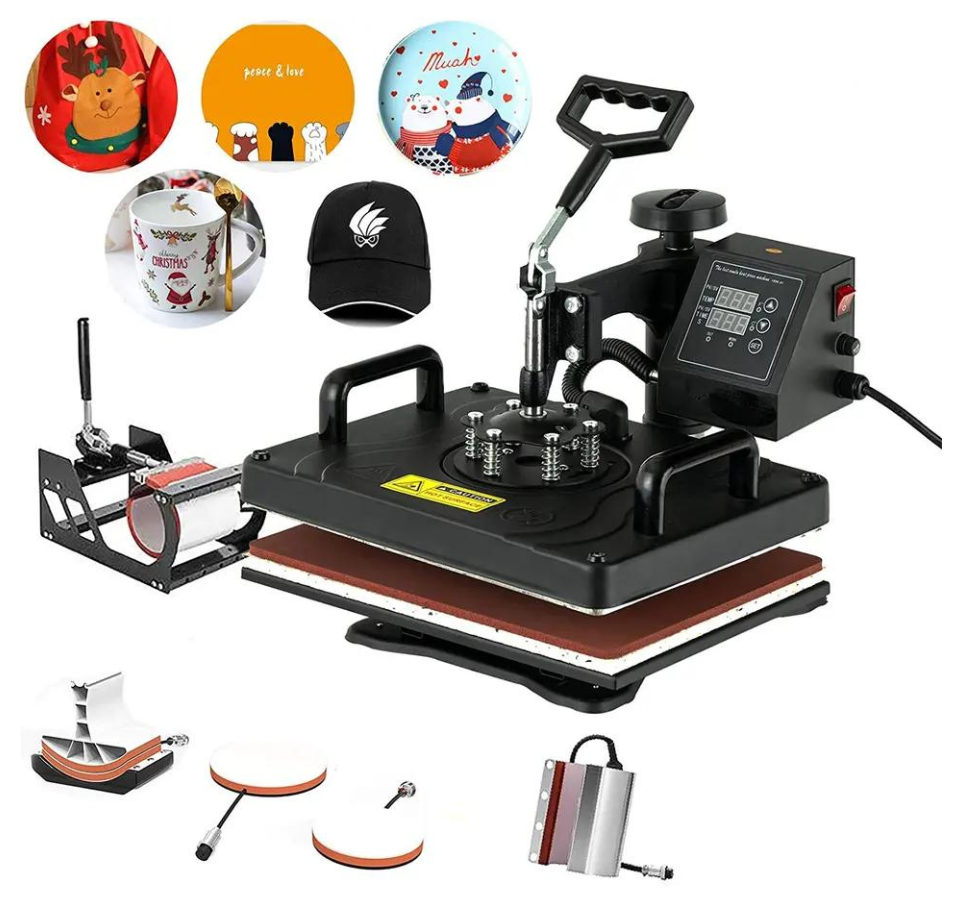 Combo Sublimation Heat Press Machine with Pressure Scale Display