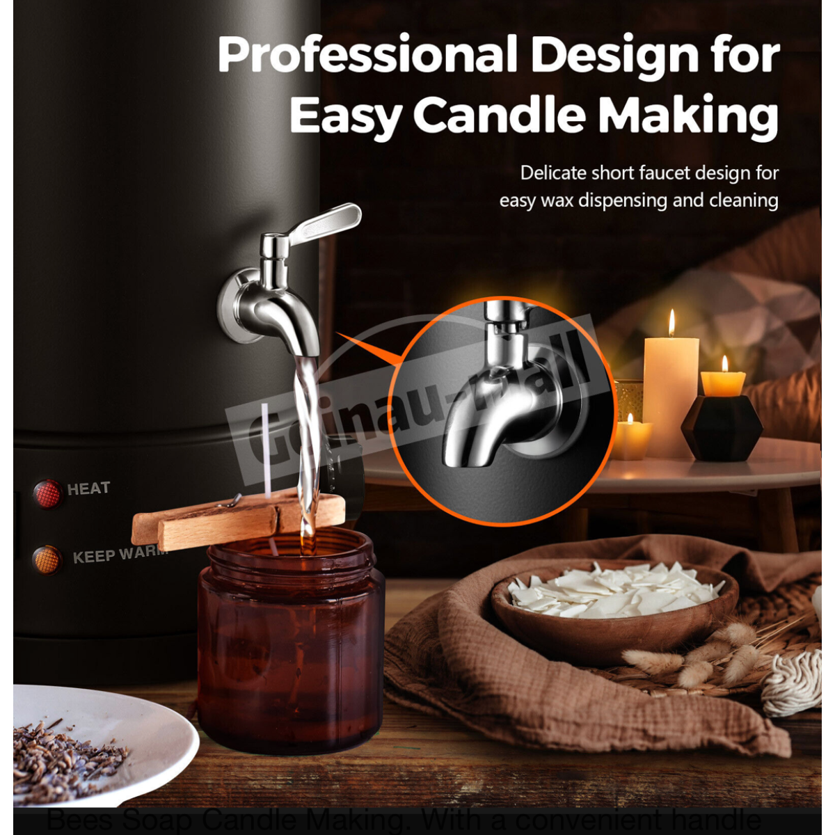 BLACK URN 35L BLACK Double Walled Black Wax Melter for Candle Making DEMO