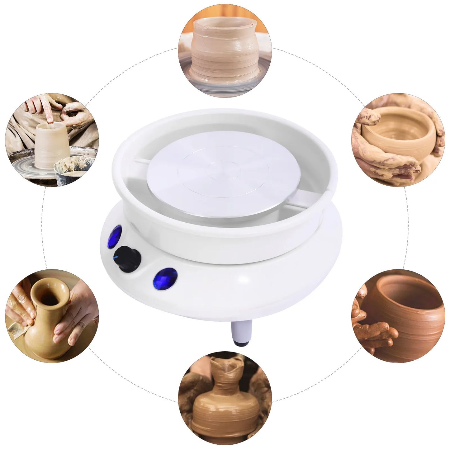 Electric Pottery Wheel Ceramic Work Clay Art Craft Machine 110V 15cm Turntable