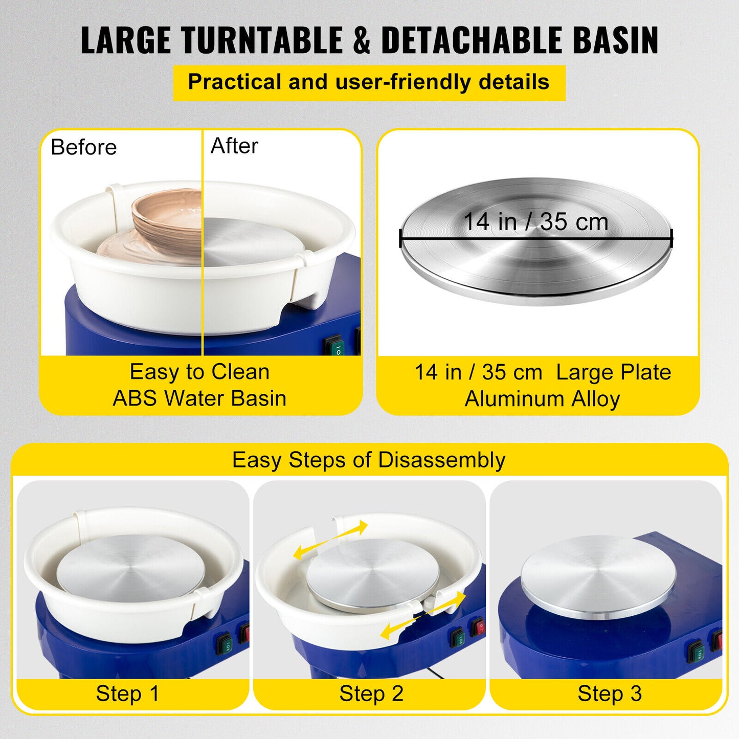 25cm Electric Pottery Wheel 350W