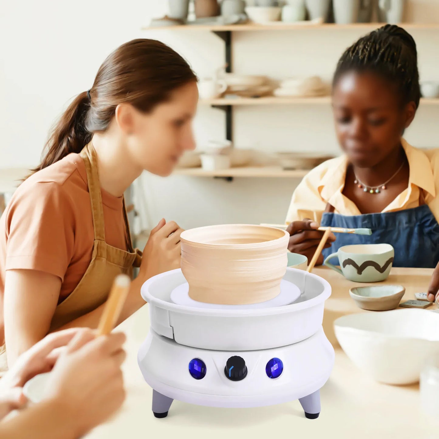 Electric Pottery Wheel Ceramic Work Clay Art Craft Machine 110V 15cm Turntable