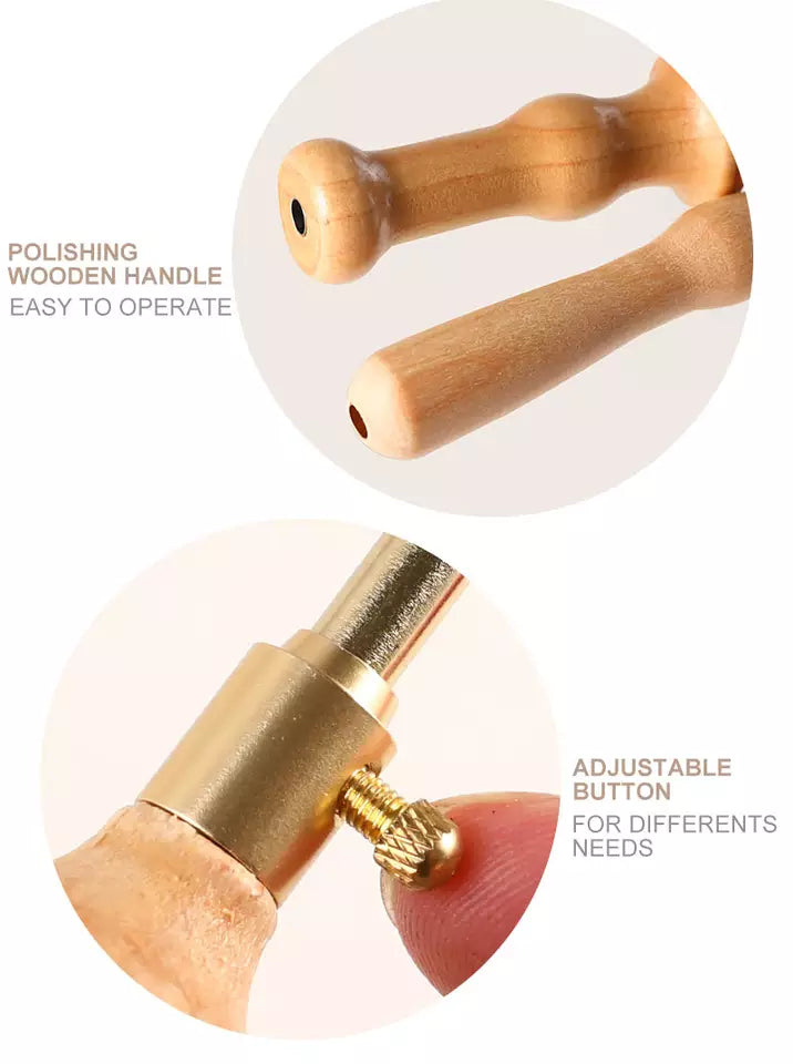 Wooden Handle Embroidery Pen Punch Needle Set