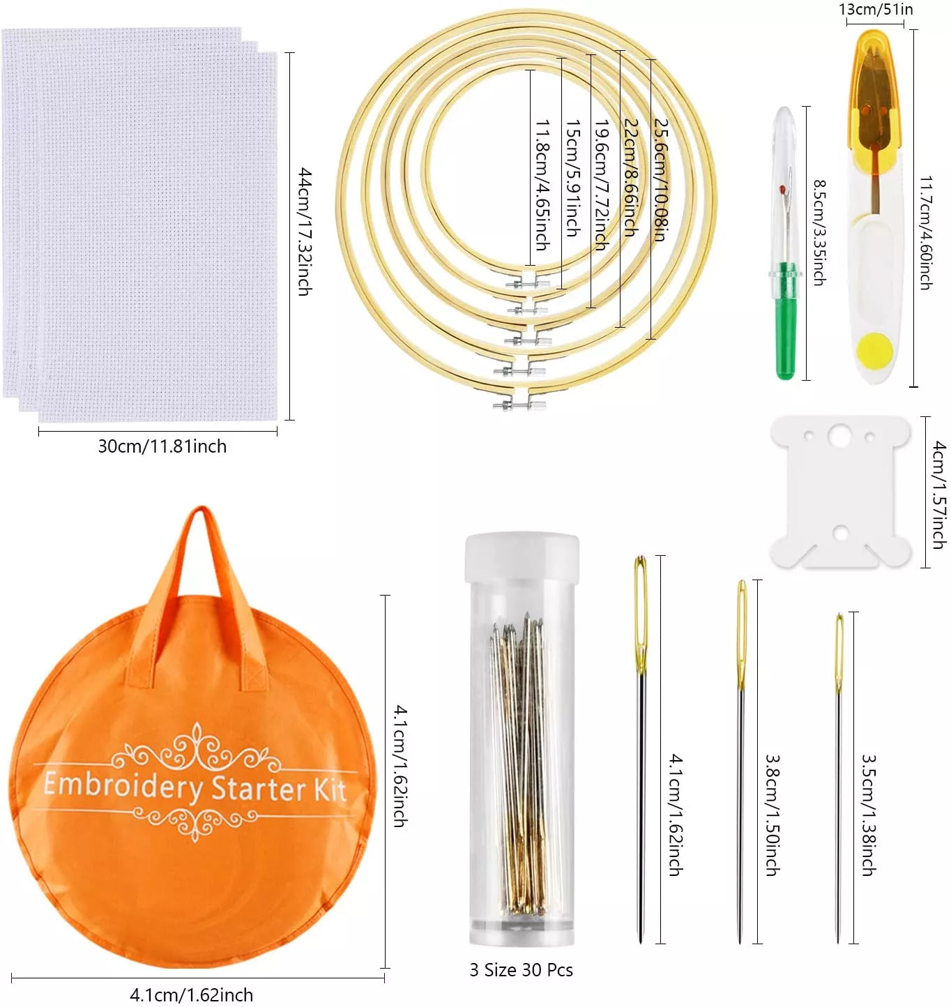 215 Piece DIY Embroidery Starter Kit