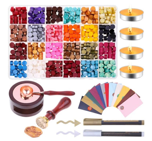 All in one Wax Seal Stamp Starter Kit with 3 Stamp Seals