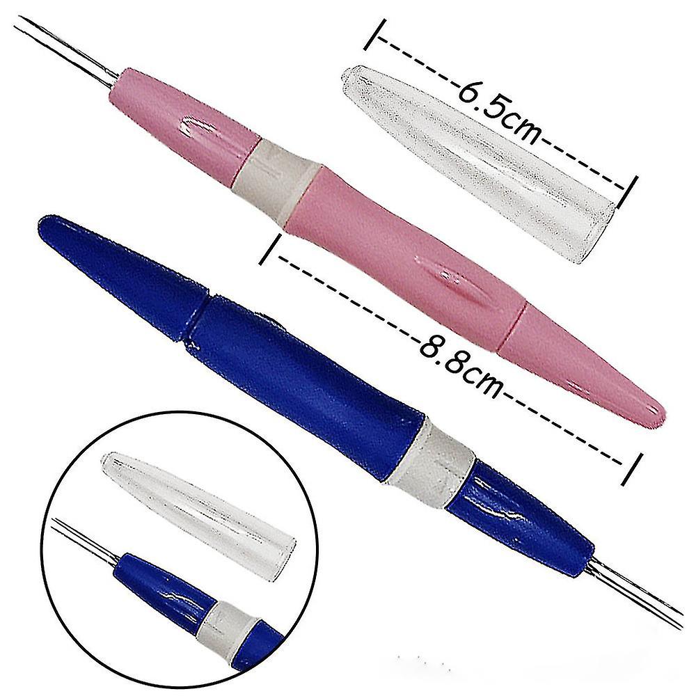 2 x Needle Felting Perforator Pen Tools with 3 Needles - Pink