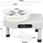 Electric Pottery Wheel 350W - White - with digital controls, foot pedal and extendable legs