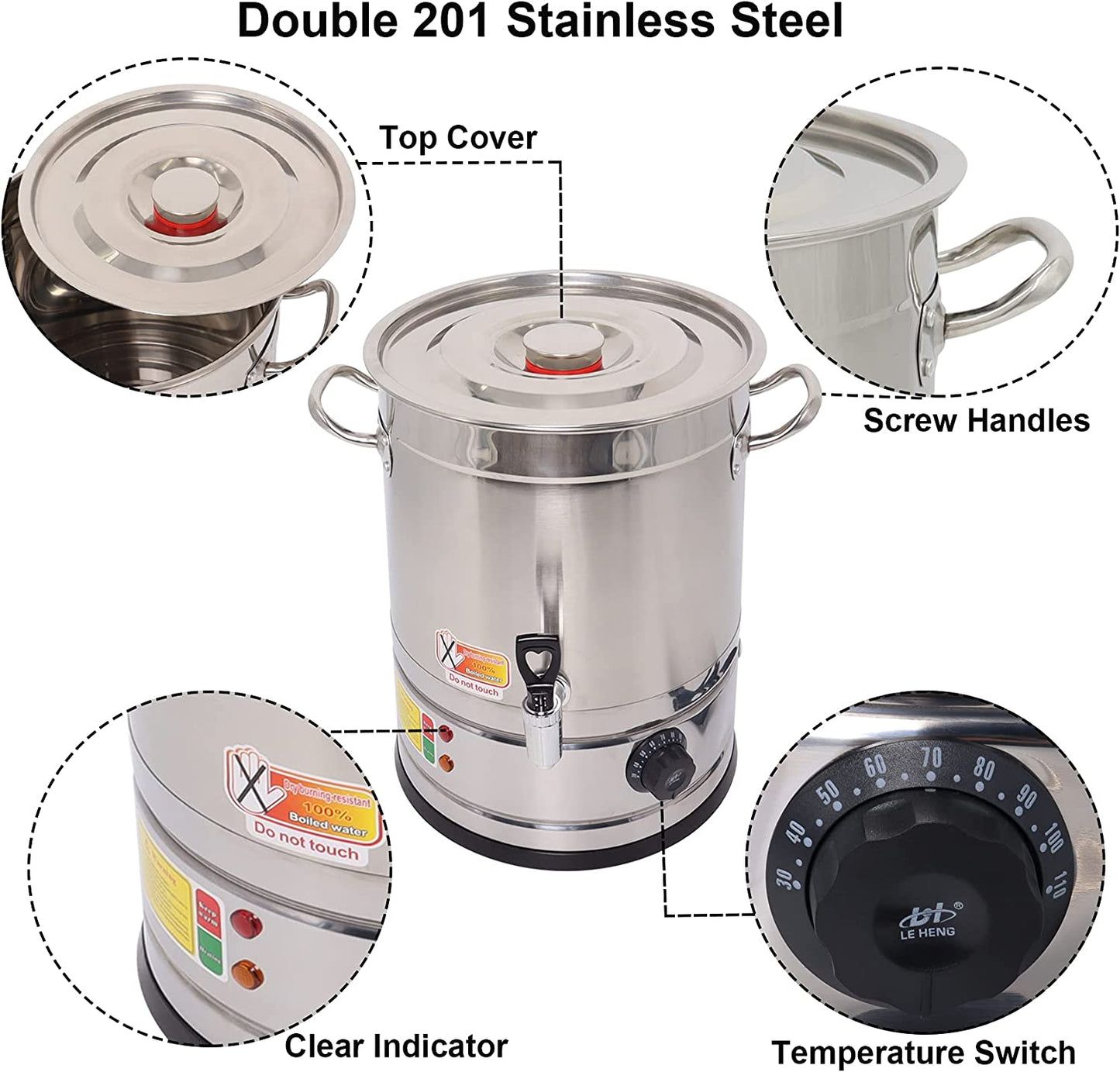 Electric Candle Wax Melter Stainless Steel - 38L