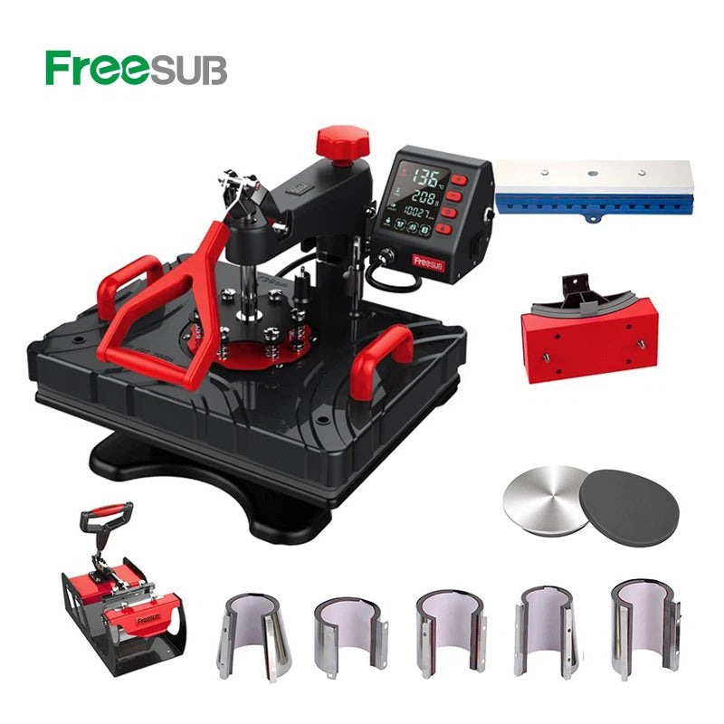 FreeSub Sublimation Heat Press Multifunctional Machine Swivel Arm & LCD display