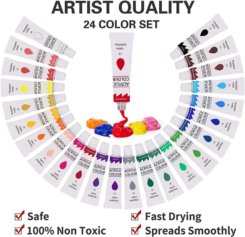 51 Piece Professional Acrylic Paint Kit