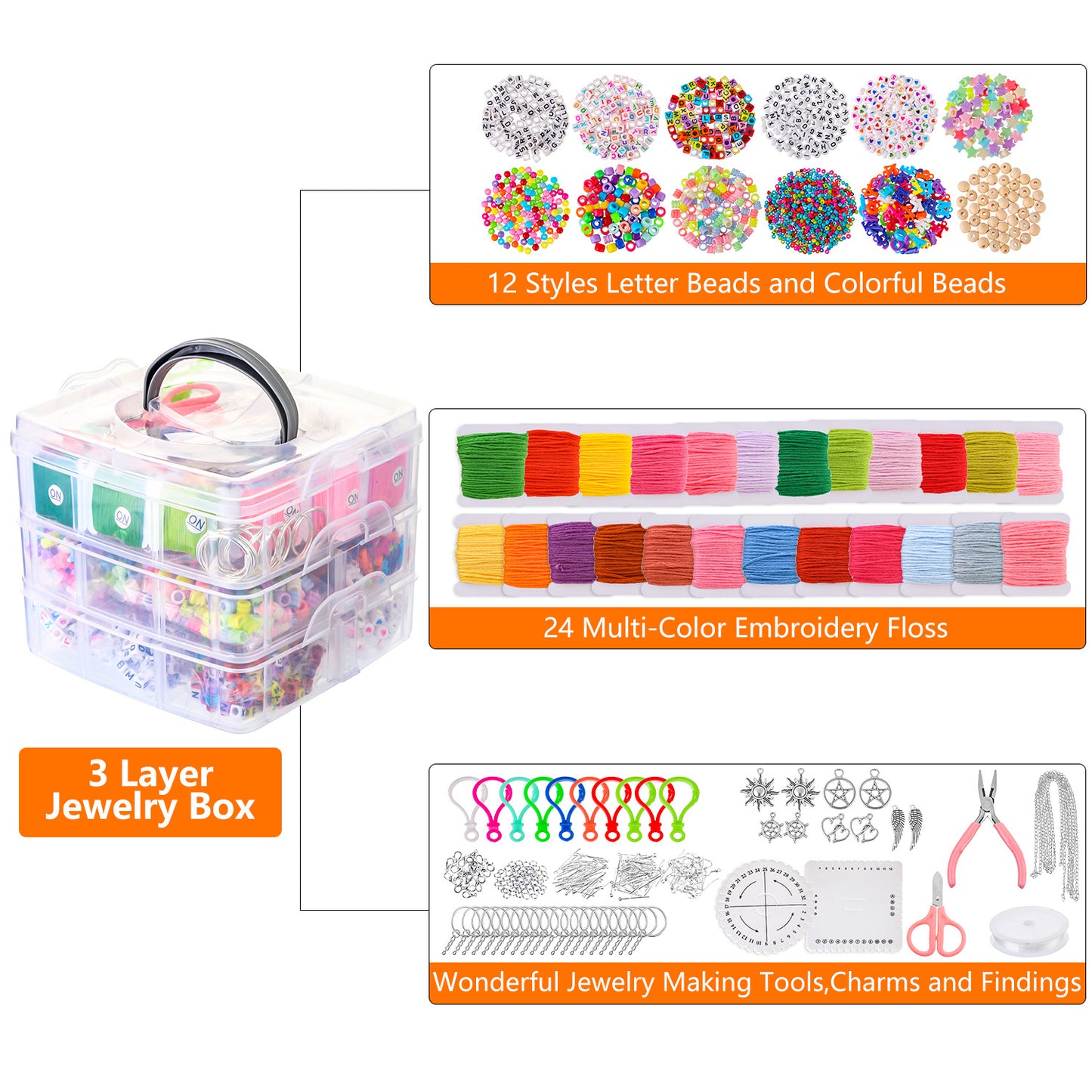 Jewellery Making Kit filled with 4655 pieces of Jewellery Making beads