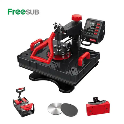 FreeSub Sublimation Heat Press Multifunctional Machine Swivel Arm & LCD display