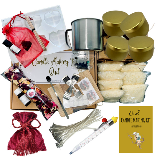 Designer Soy Wax Candle Making Kit with Oud Fragrance