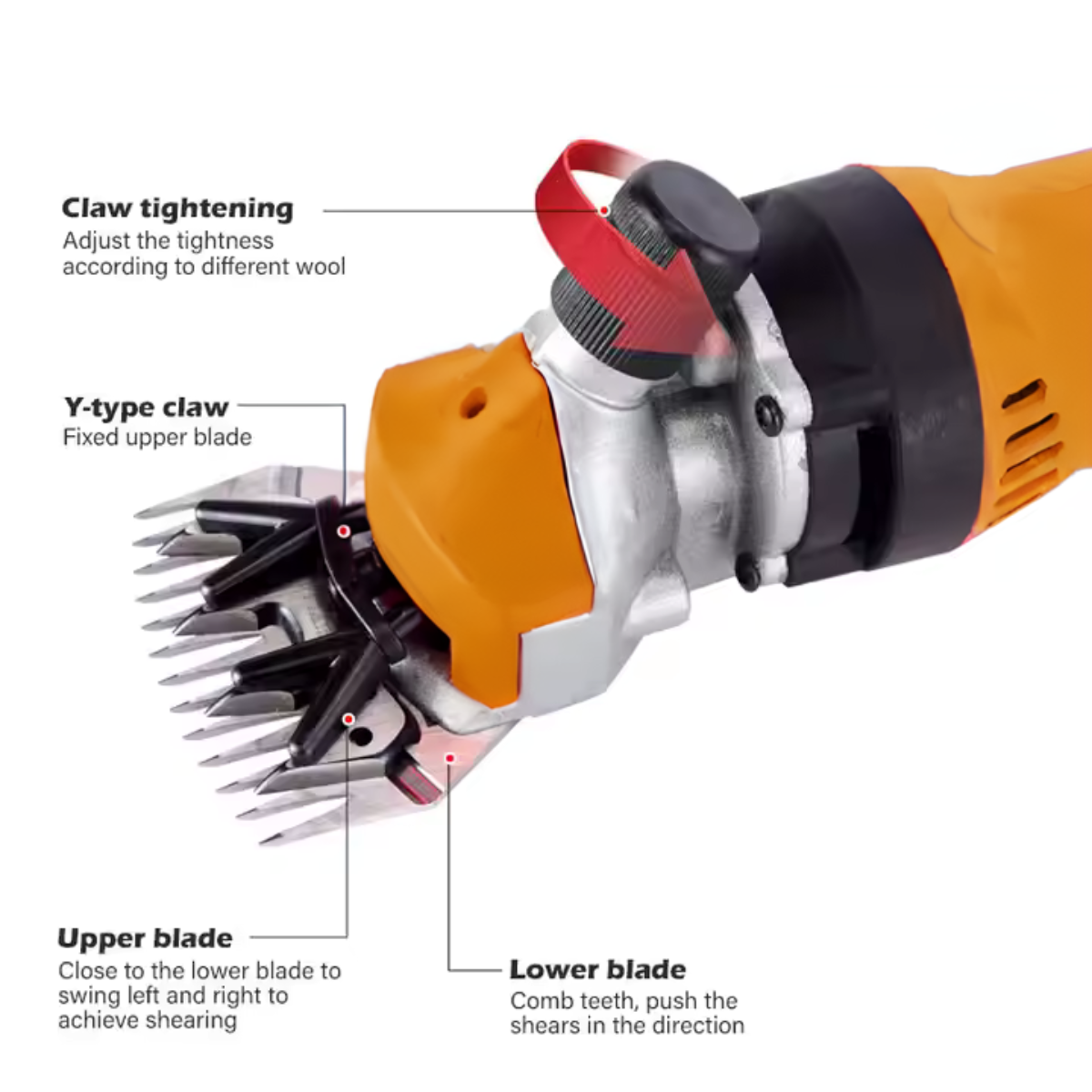 850W Sheep Shears with 13 Teeth, 6 Speeds and 2800rpm/minute