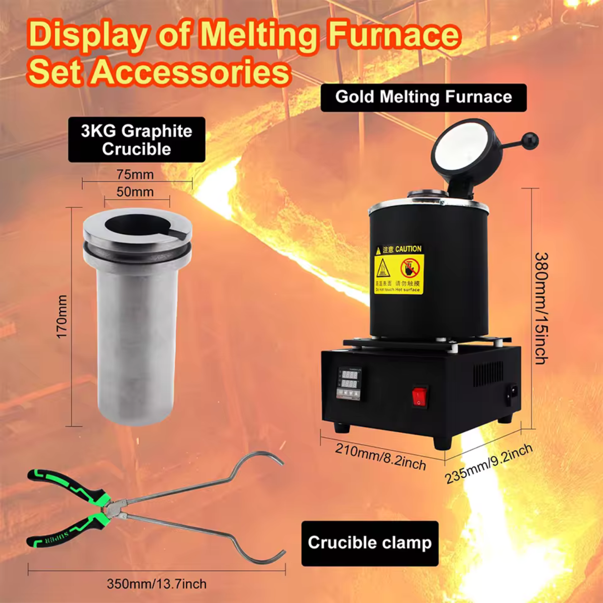 CRUCIBLE FOR 3KG ELECTRIC FURNACE