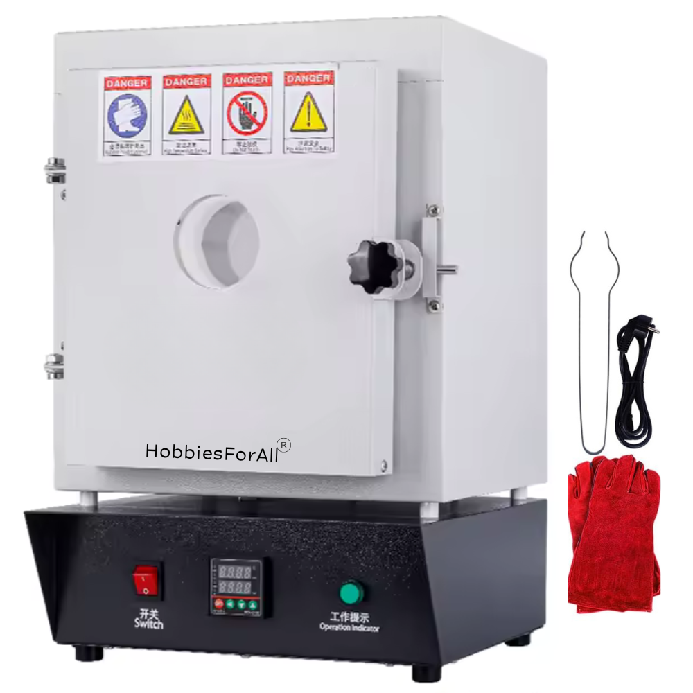 1150HFA Jewelry Casting Muffle Furnace 1500W °C Electric High Temp Control With View Window & Steel Bell