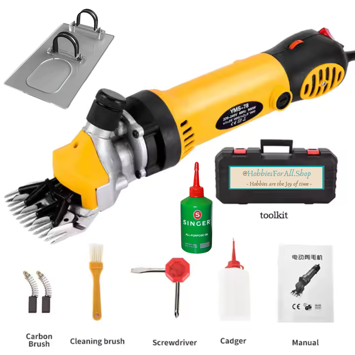 Hobbies For All Ultimate Tufting Kit - KRT 2IN1 Tufting Gun, Sheep Shear with Guide, Frame, Yarn & Tools