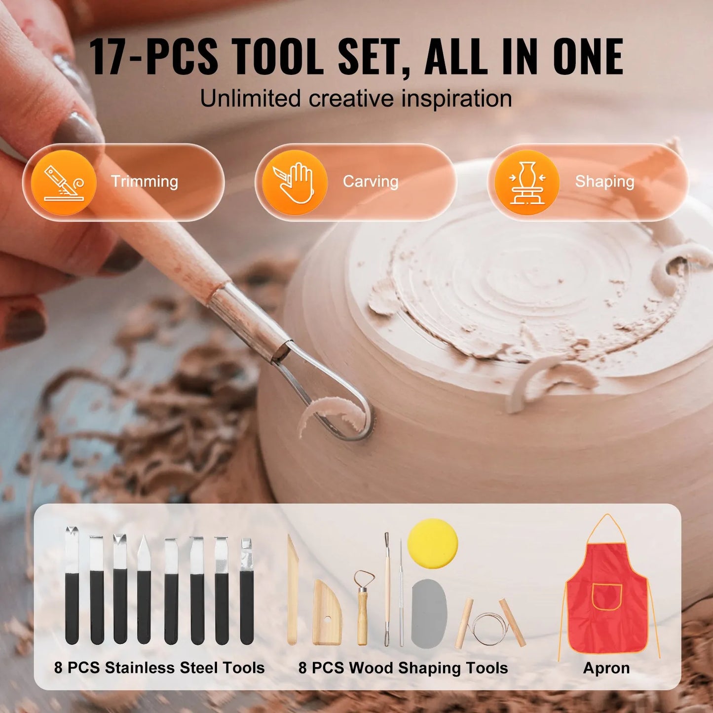28cm Pottery Machine, 450W Electric Wheel for Pottery with Foot Pedal and LCD Touch Screen, Direct Drive Ceramic Wheel with 3 Support Legs