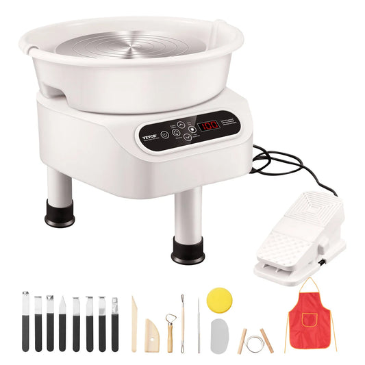 28cm Pottery Machine, 450W Electric Wheel for Pottery with Foot Pedal and LCD Touch Screen, Direct Drive Ceramic Wheel with 3 Support Legs