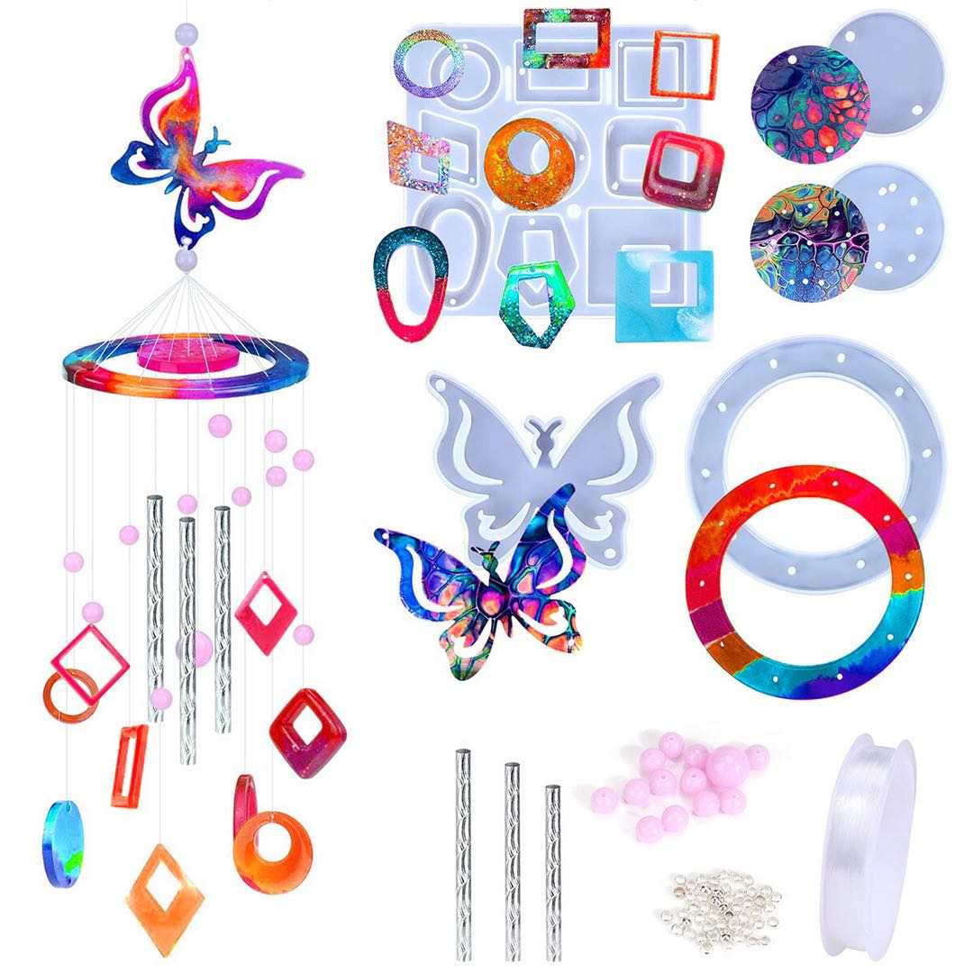 126 piece Epoxy Resin Kit Plus Silicone Wind Chime Mould