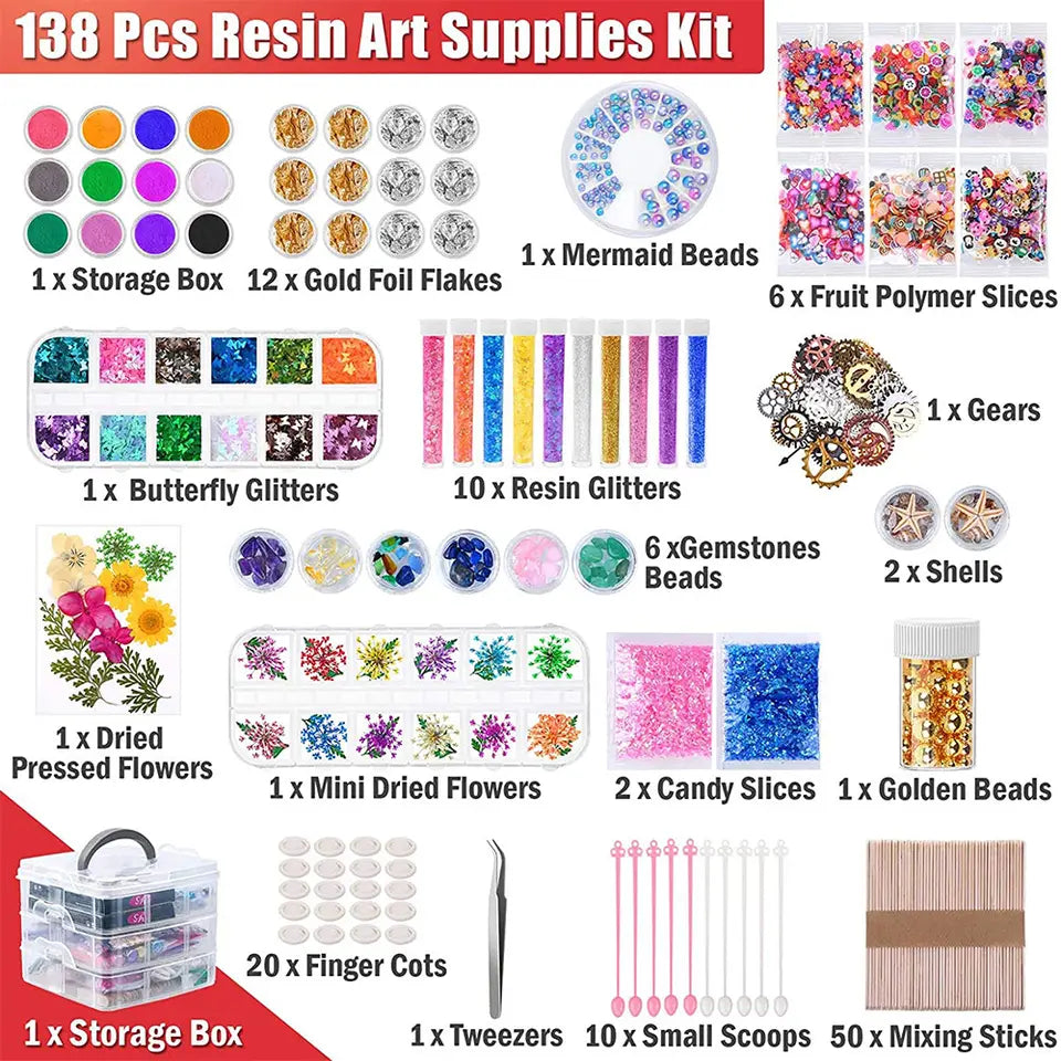 Resin Accessories Jewellery Making Supply Kit with Tons of Resin Supplies