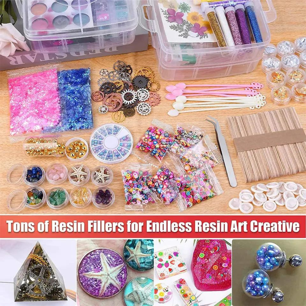 Resin Accessories Jewellery Making Supply Kit with Tons of Resin Supplies