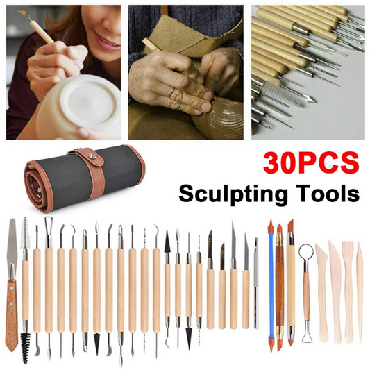 Pottery Clay Sculpting Tools Set in a carry case
