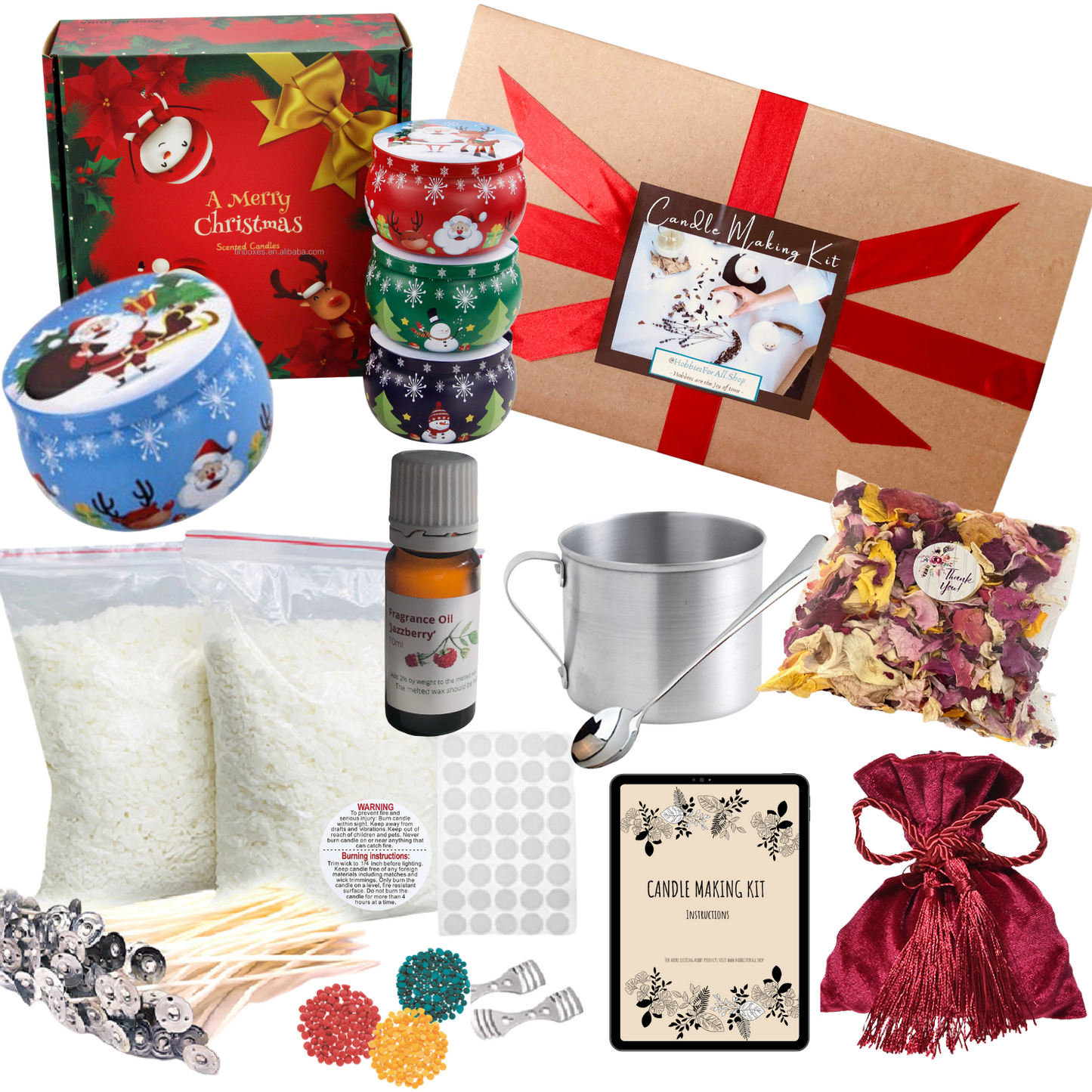 Hand Crafted Soy Wax Candle Making Kits - Bohemian, Floral, Inspiration, Orchard, Christmas & Nature