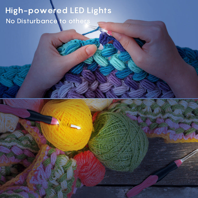 Crochet set with LCD light