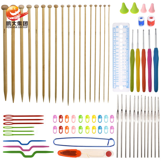 92 piece Crochet Kit with a full set of Bamboo Knitting Needles