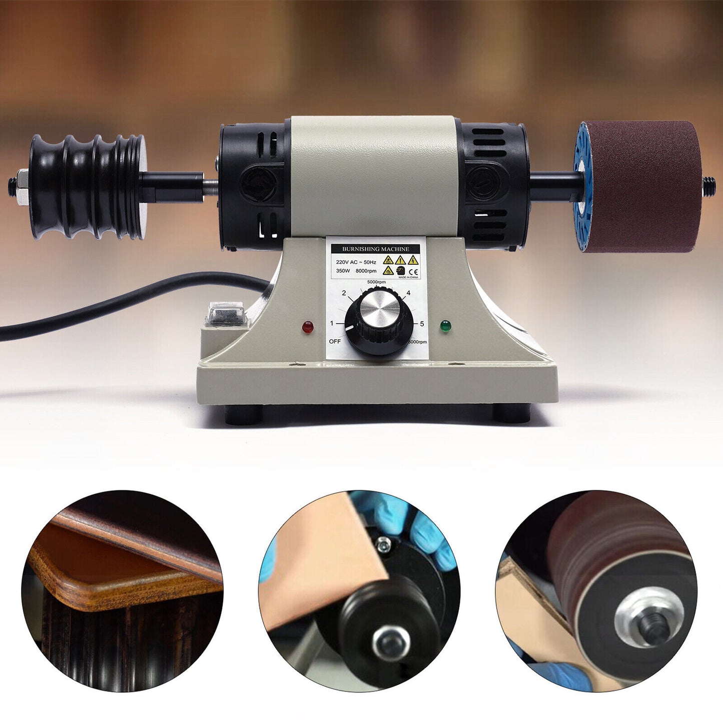 Leather Polishing Burnishing Machine, Leather Edge Grinding Kit